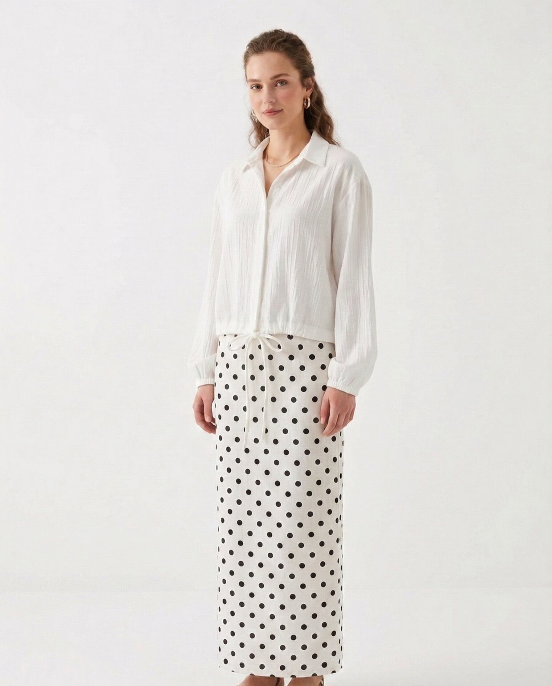 Çilek Kumaş Etek Üstü Gömlek