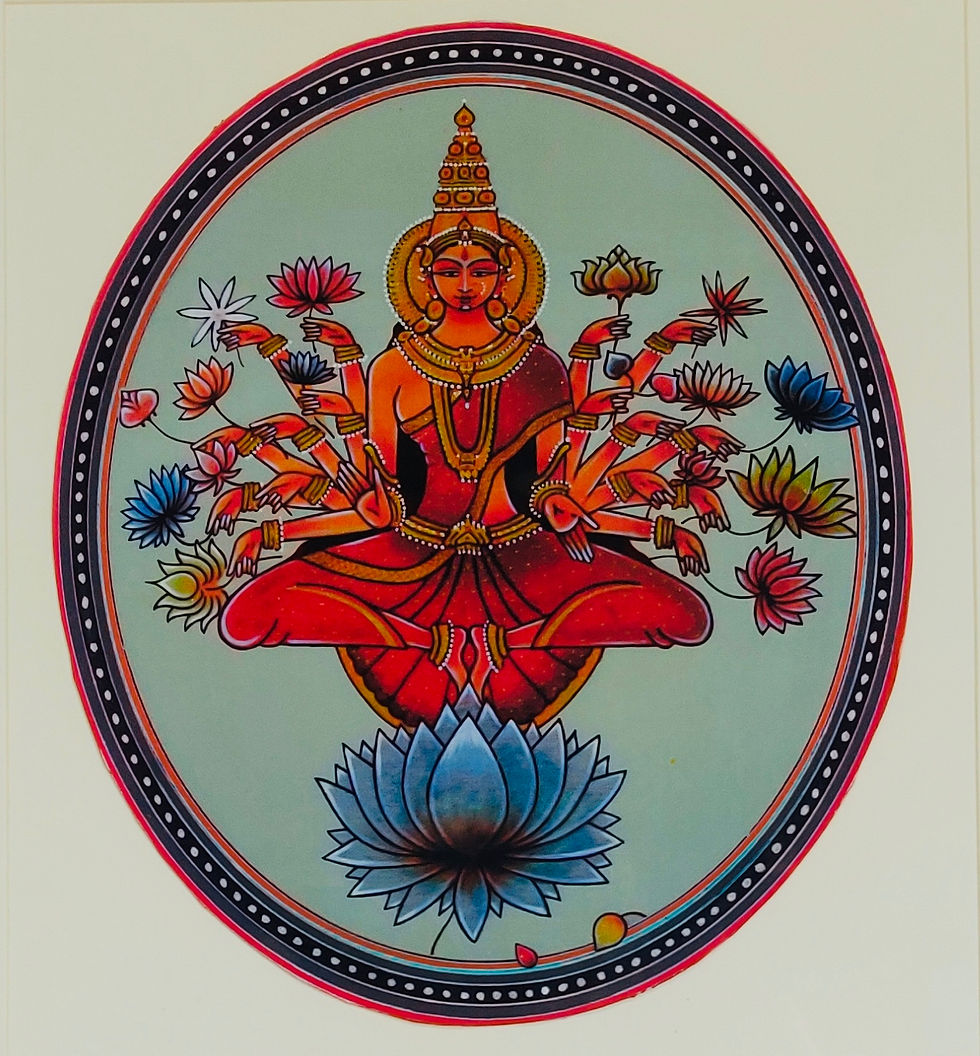 Mysuru Ganjifa Art - Vijaya Lakshmi (Big 12 x 13)