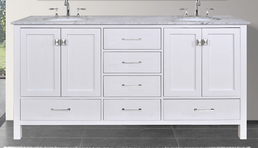Thumbnail: 72" Malibu Pure White Double Sink Vanity