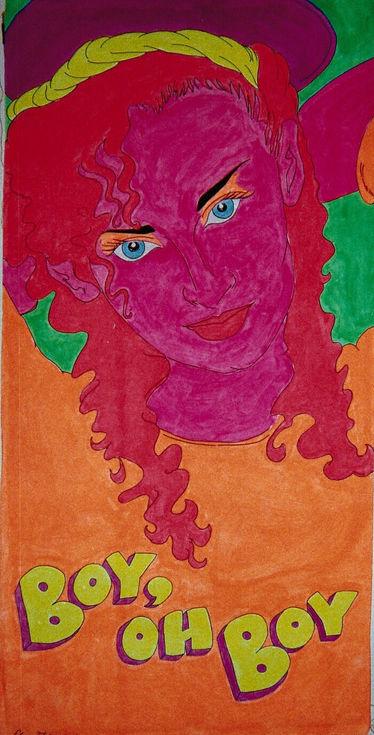Pop art rendering of Culture Club's lead singer Boy George from the 1980s.