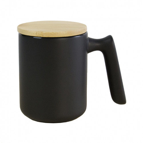 Прев'ю: Керамічне горнятко матове CHLOE з бамбуковою кришкою 51K091M