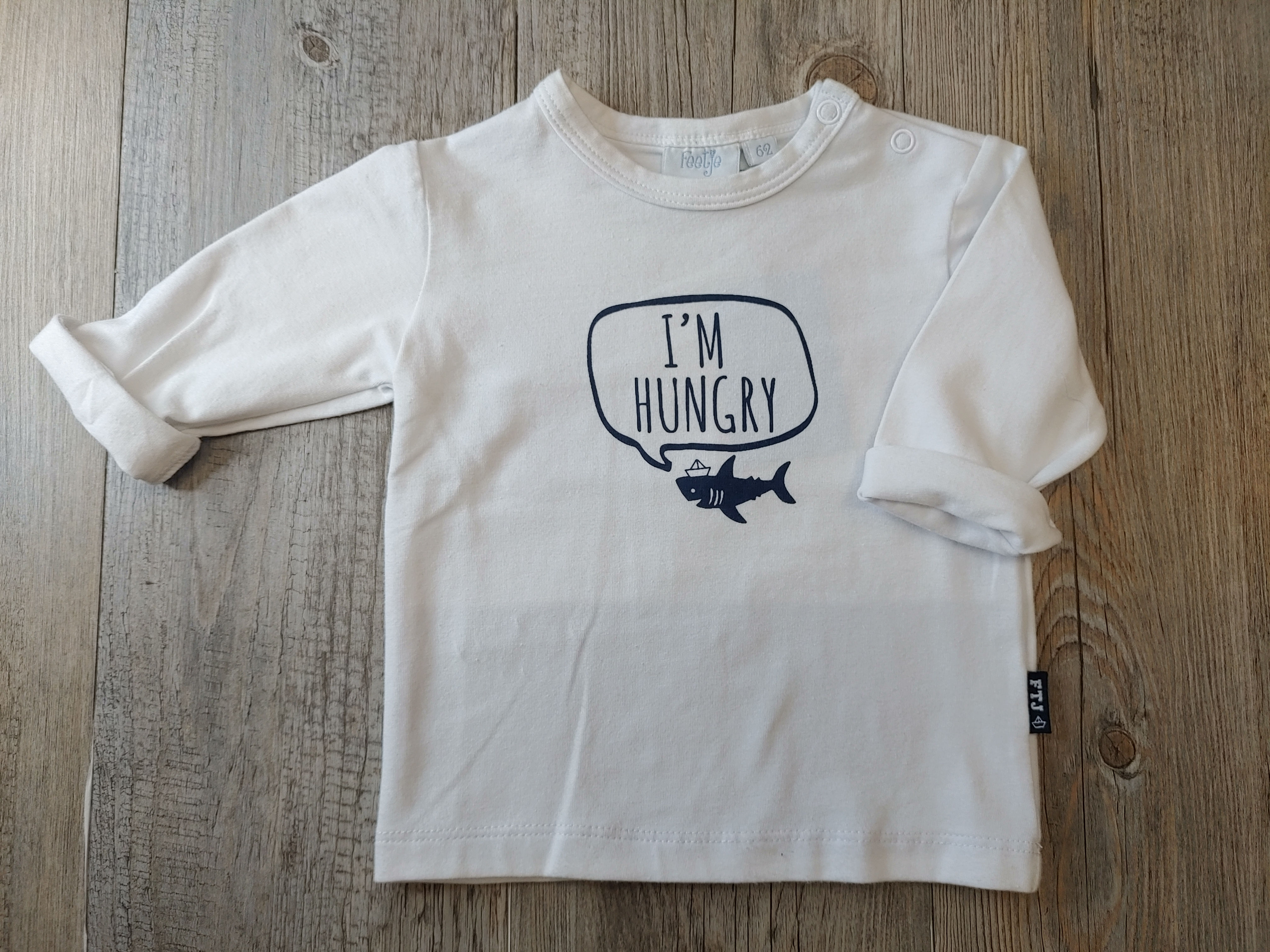 Camiseta Blanca Tiburón I'm Hungry - 3 meses - FEETJE