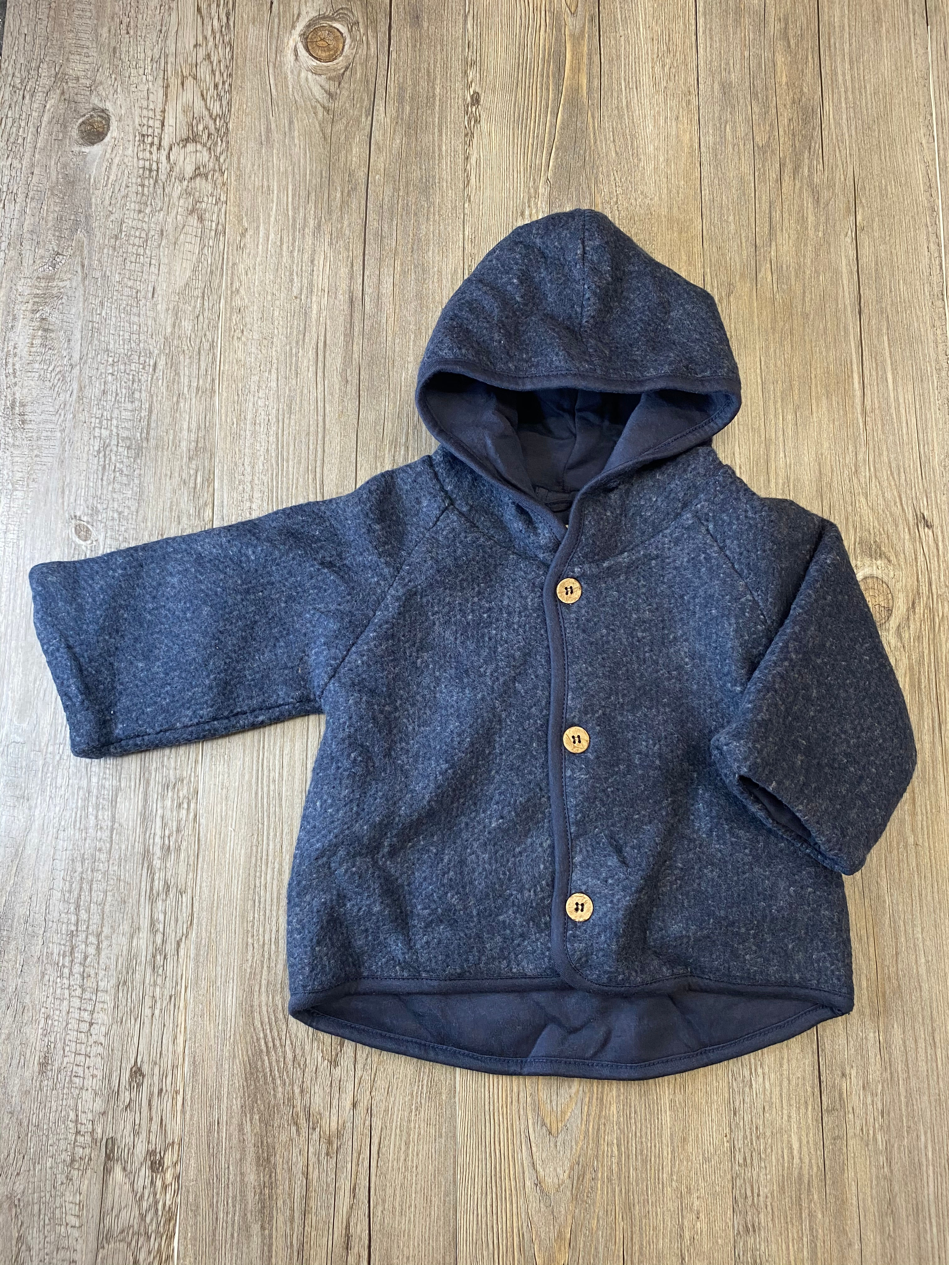 Chaqueta Azul Marino Botones Con Capucha - 9 meses - PLAY UP