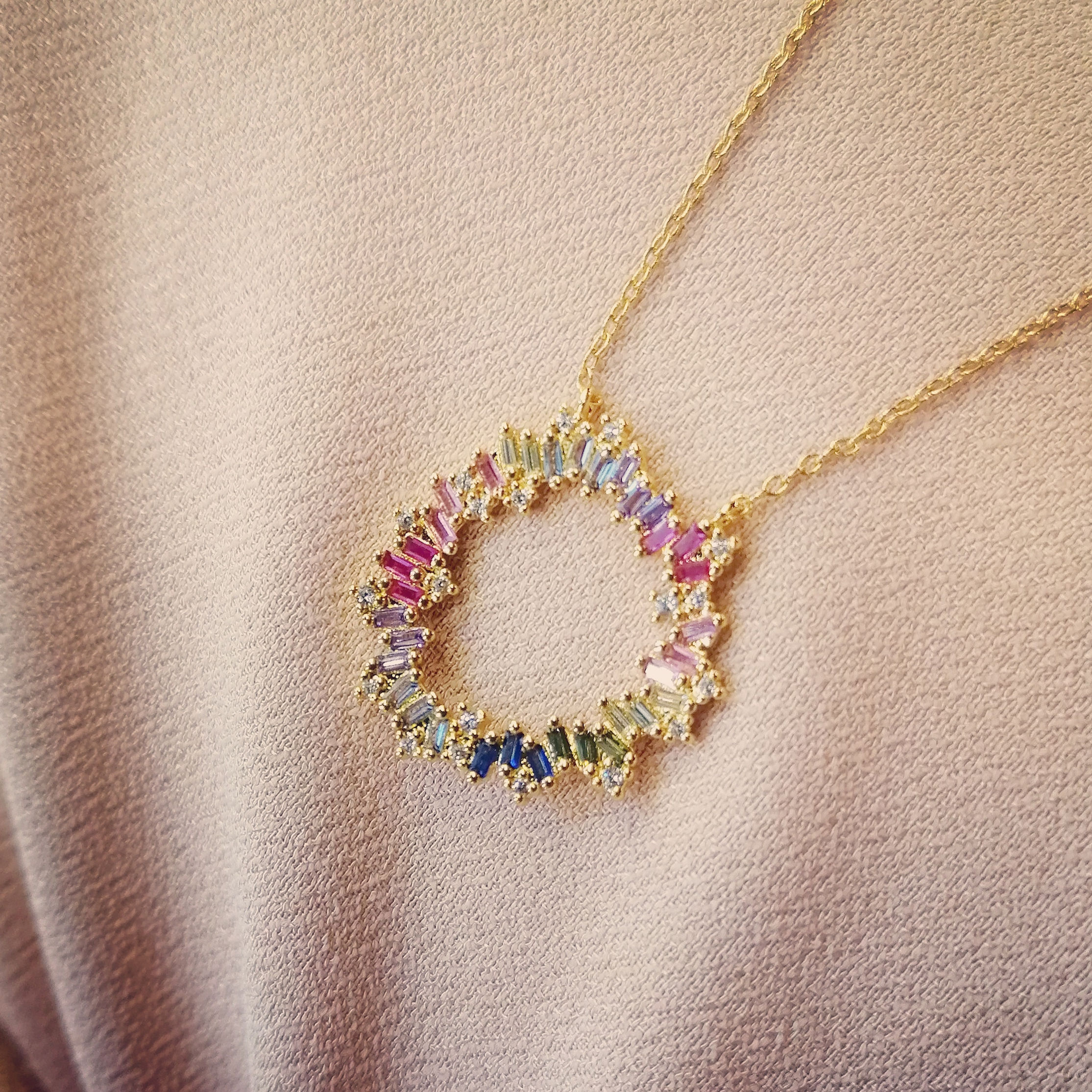 Collier in Argento dorato e Zirconi