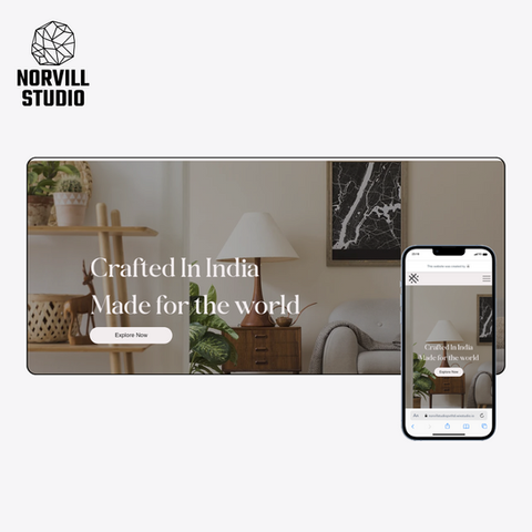 the norvill studio website is displayed on a tablet and phone