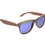 Thumbnail: Wooden Waves wayfarer style sunglasses made from recycled coffee grounds with blue polarised lenses and walnut wooden arms