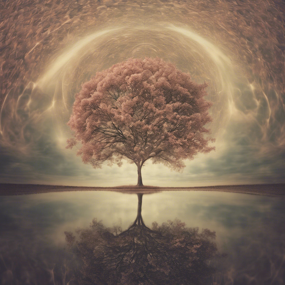 Reflection of a tree depicting oneness