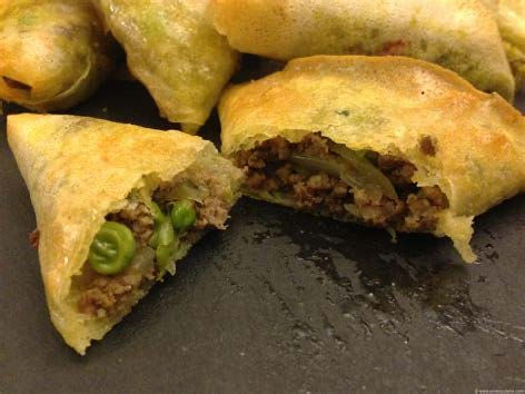 Crousti-mossa curry et petits pois 