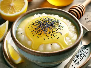 Perles de citron, miel et graines de pavot