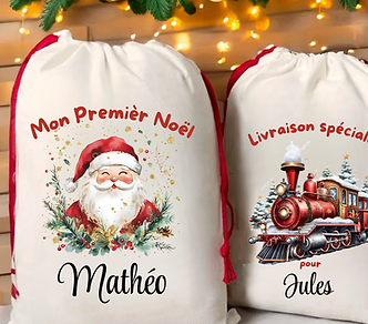 sac de noël personnalisé