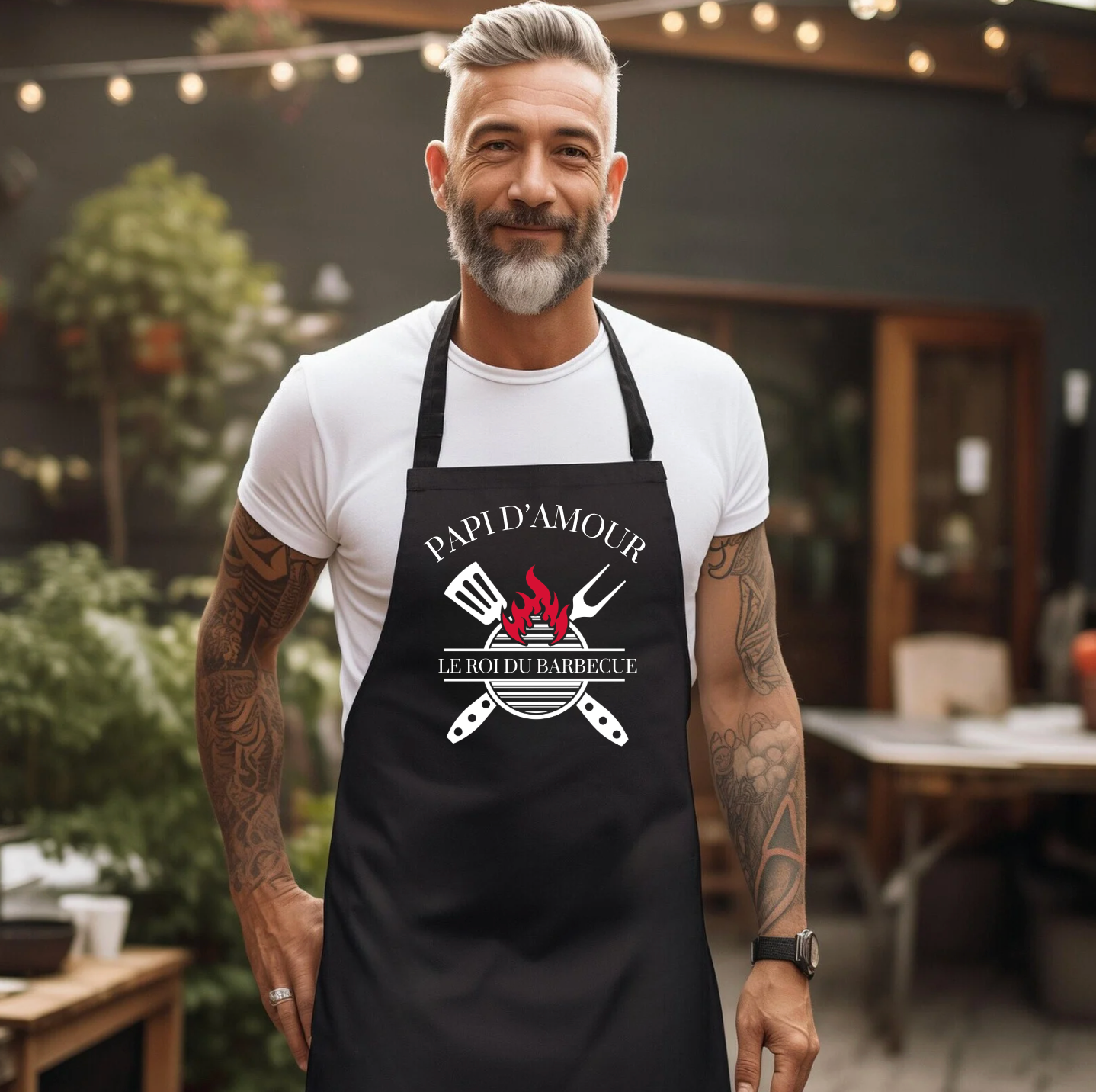 Tablier Personnalisé le roi du barbecue