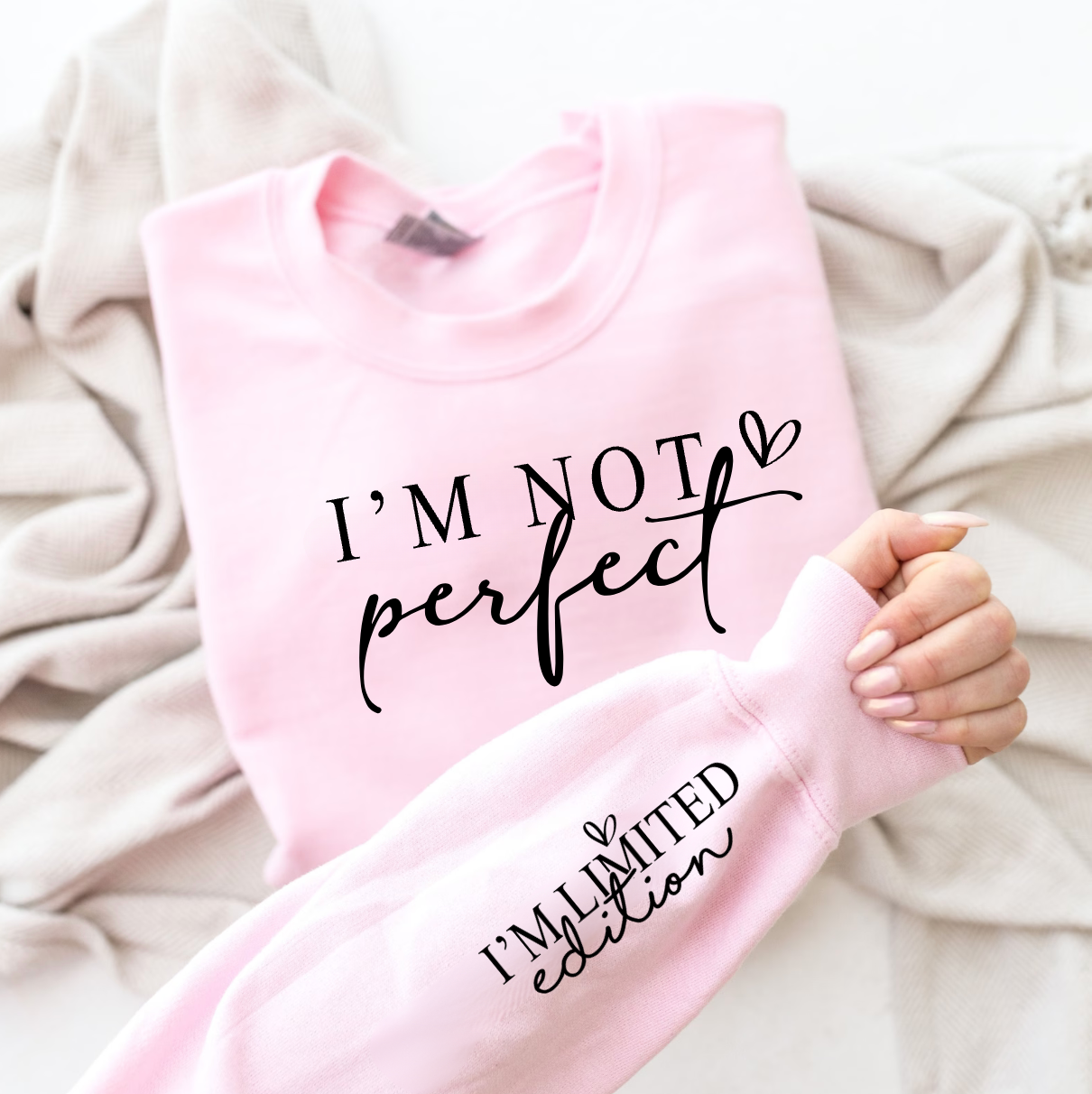 Sweat " Perfect " avec manche Personnalisée