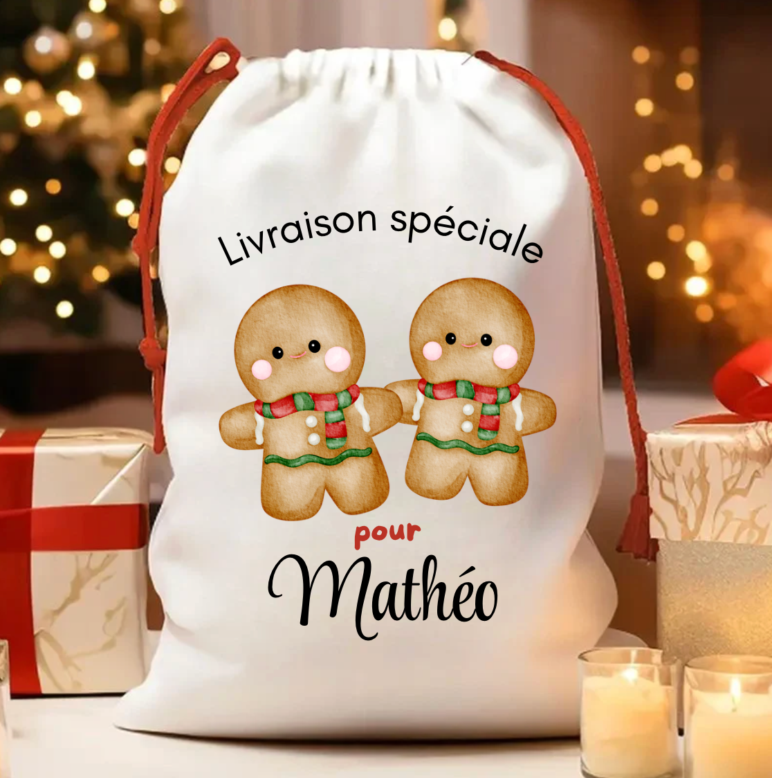 Hotte de Noël personnalisée avec manalas