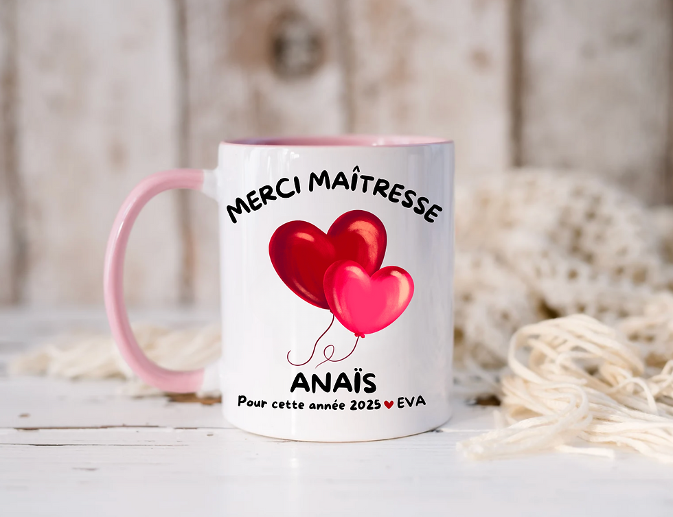 Miniature : Mug coeur / Maîtresse/ Nounou/ AESH