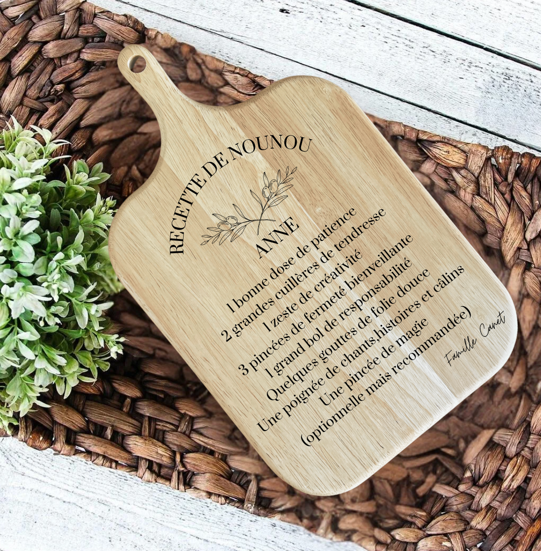 Planche en bois personnalisée