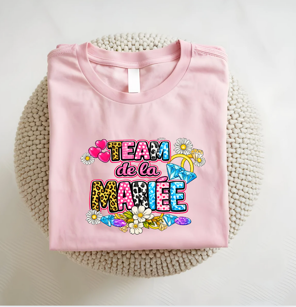Miniature : T-shirt team de la Mariée coloré