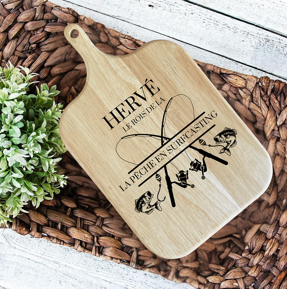 planche en bois gravée pêche