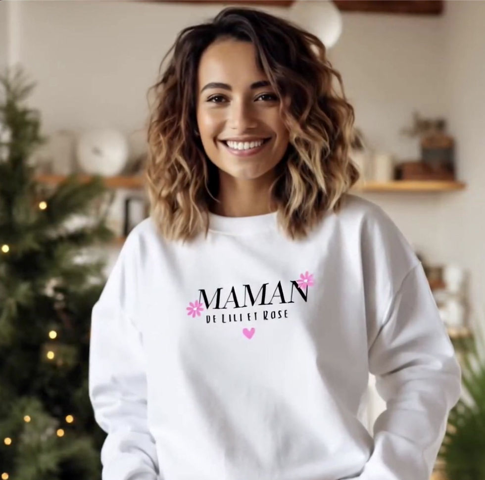 Miniature : Sweat Maman avec prénoms et manche Personnalisé