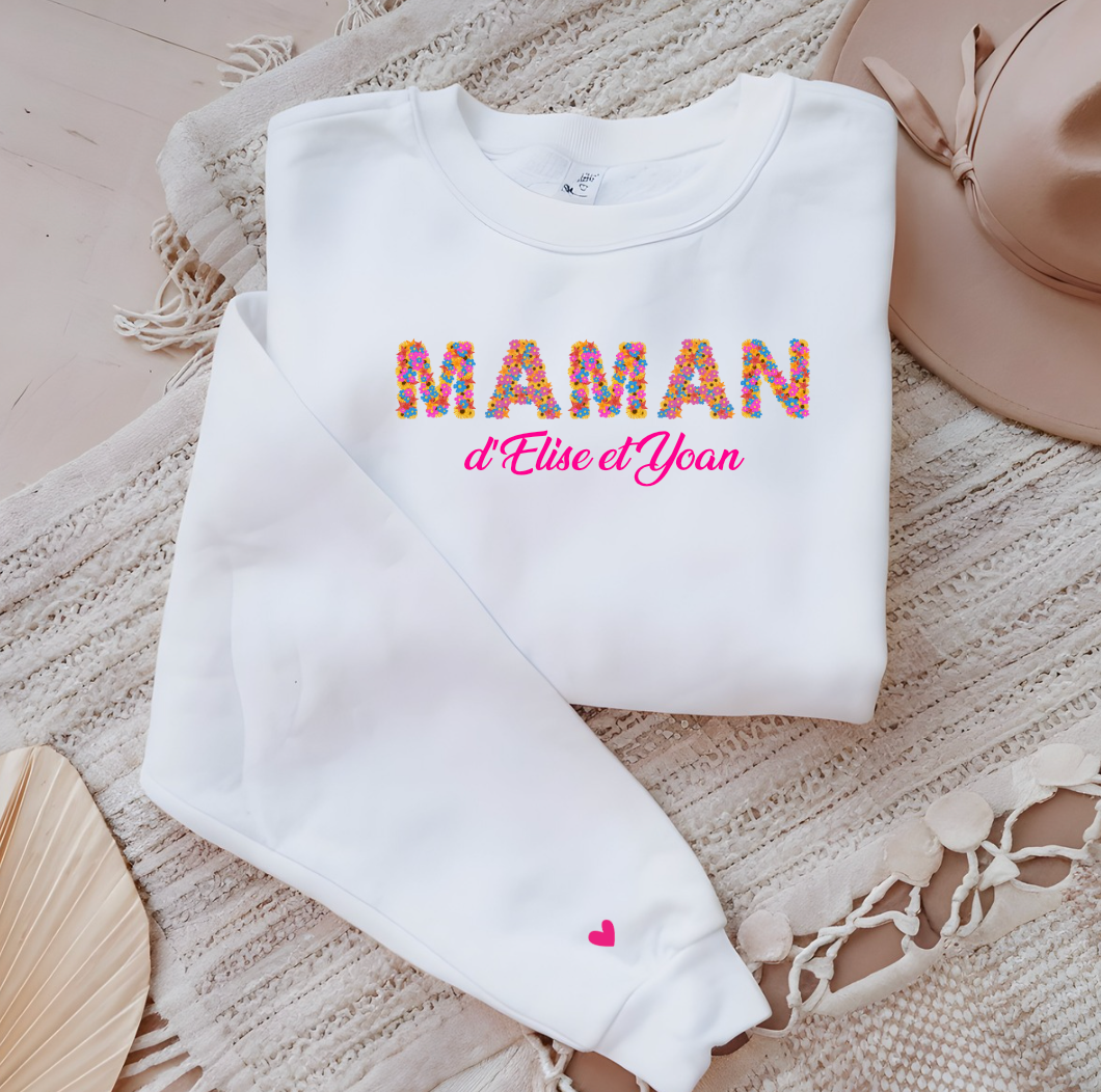 Sweat Maman avec prénoms