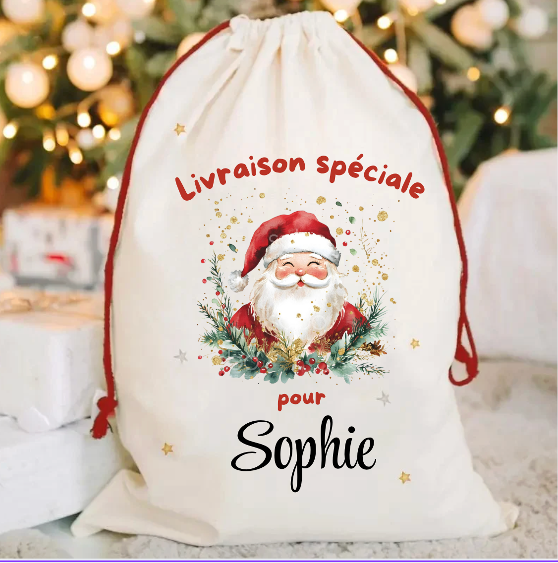 sac de noël personnalisé
