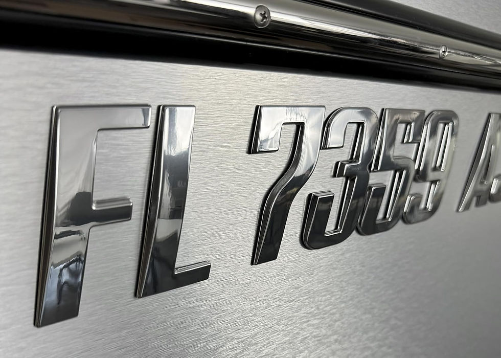 Thumbnail: Premium 3D Raised Chrome Boat Registration Numbers