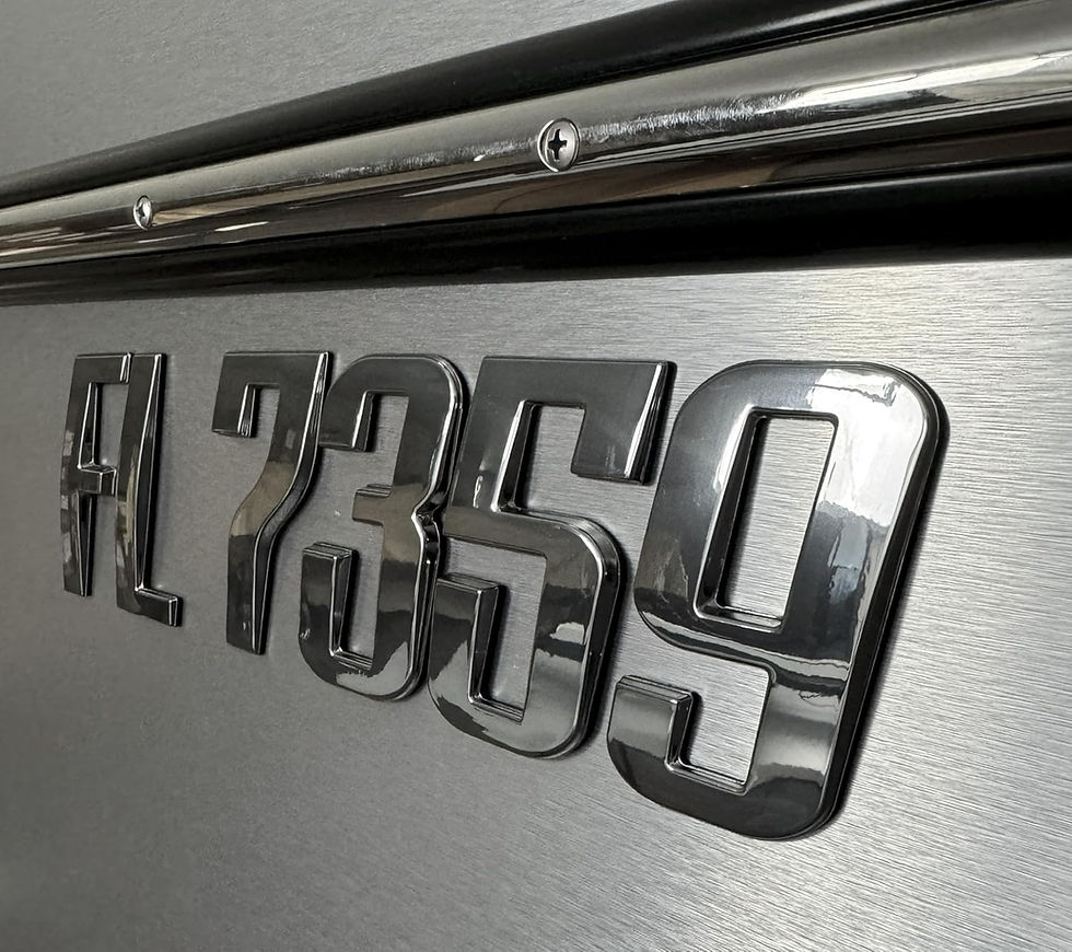 Thumbnail: Premium 3D Raised Chrome Boat Registration Numbers