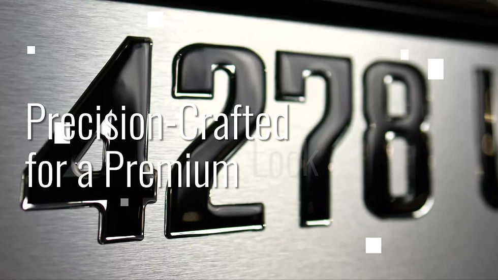 Thumbnail: Raised 3D Boat Registration Numbers – Black Center, Chrome Outline, Marine-Grade