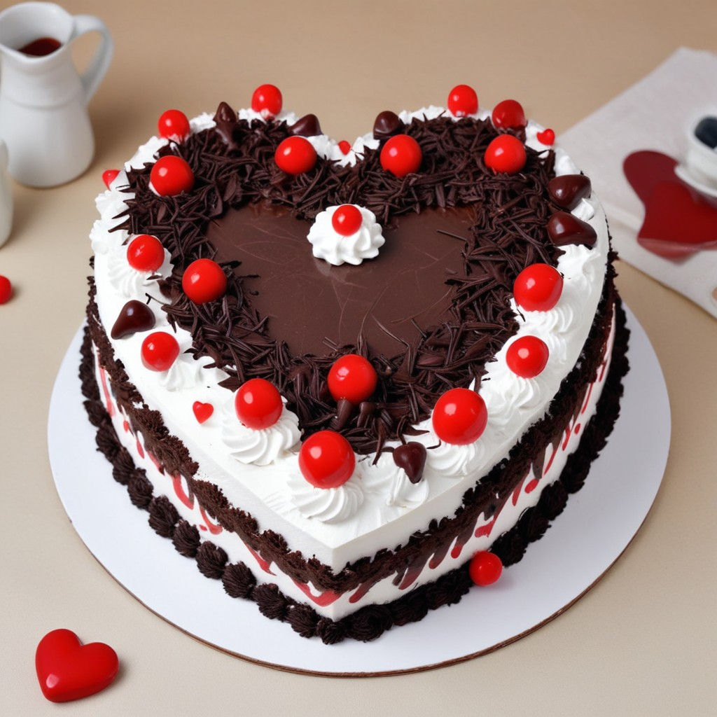 Special Heartshaped Blackforest Cake