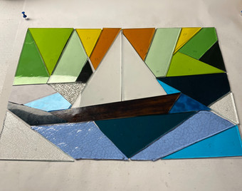 Un bateau en vitrail