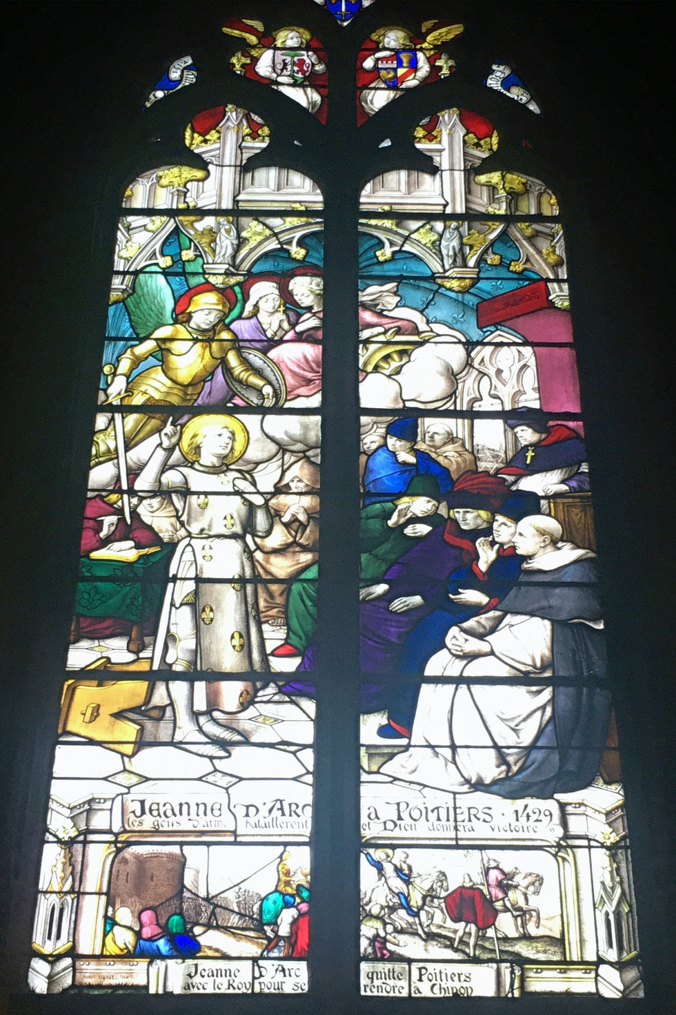 verrière de l'interrogatoire de Jeanne d'Arc à Poitiers