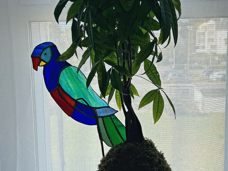 Le perroquet en vitrail