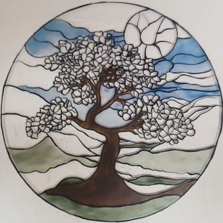 peinture sur verre pour lumière de chevet