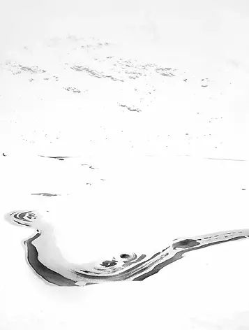Lago di Palü innevato visto dal finestrino del treno del Bernina