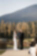 Yarra Valley Celebrant Shaun Koster in front of a great backdrop with a bride and groom