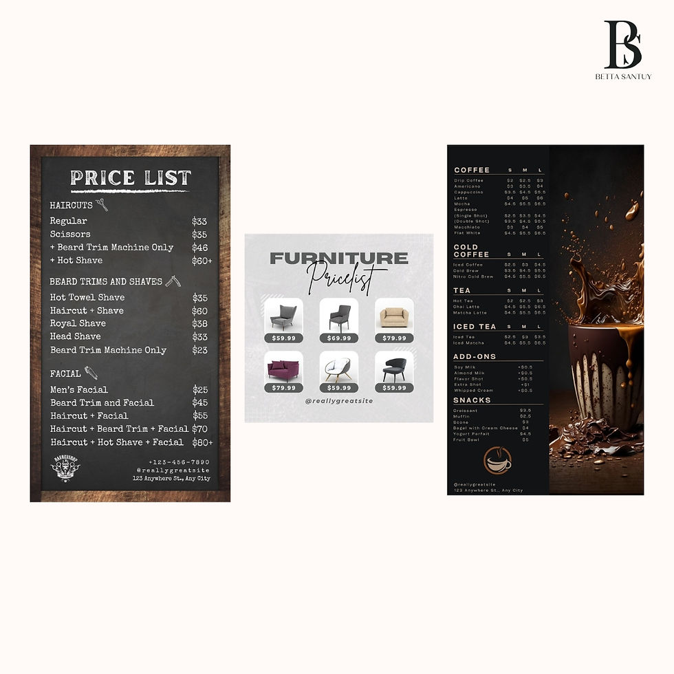 Thumbnail: Desain Price List/ Menu List