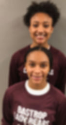 At 6-foot-1, Bastrop center Navaeh Jones towers over teammate Zo'Nai Cook, the 5-1 starting point guard