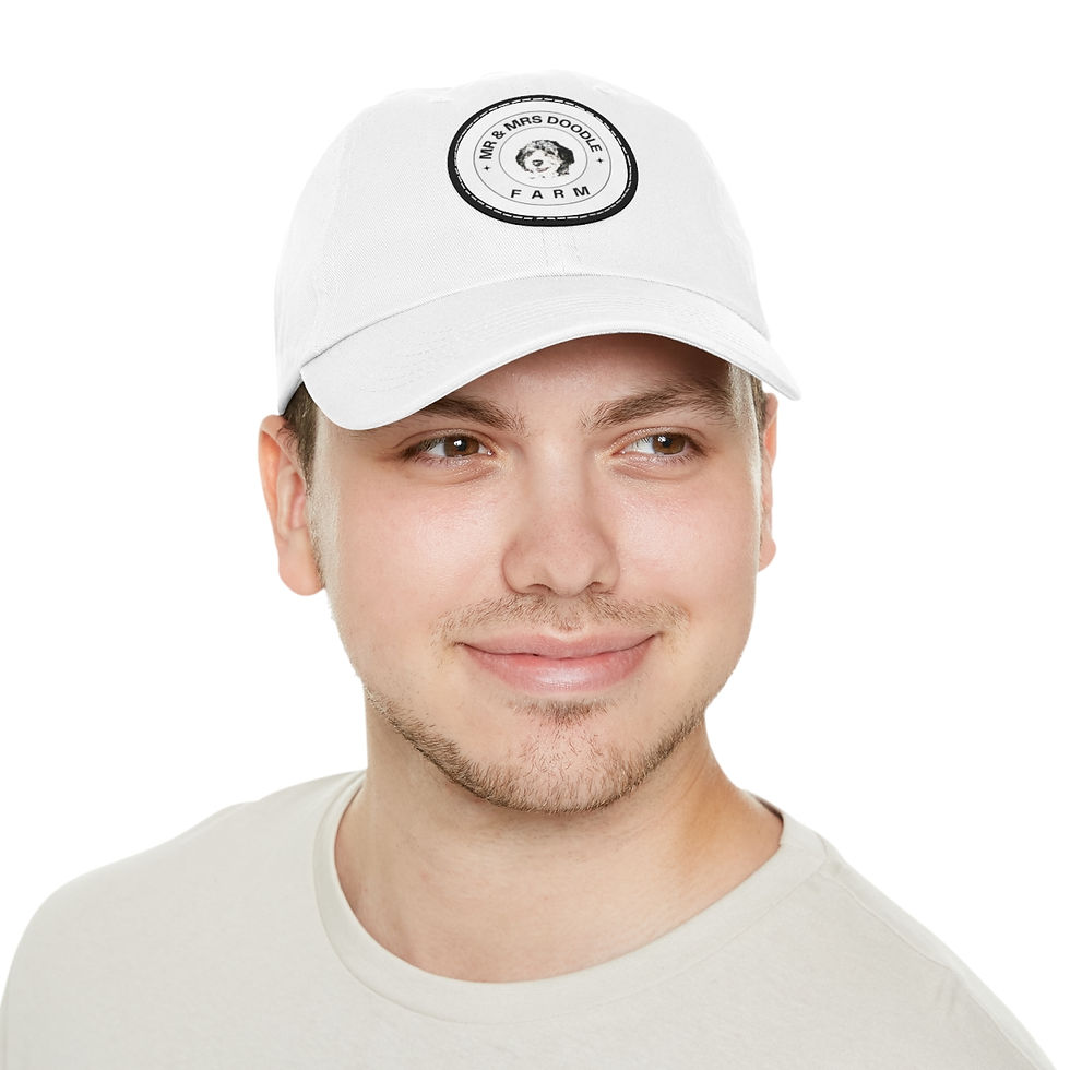 Thumbnail: Dad Hat with Leather Patch (Round)
