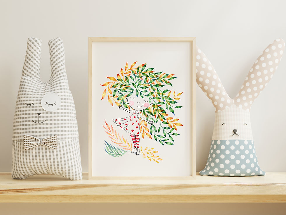 Thumbnail: Original watercolor illustration Springgirl