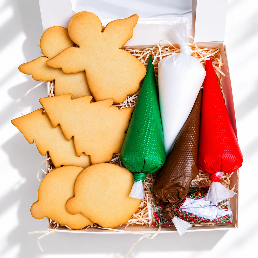 Christmas biscuit decorating set with festive cookie shapes