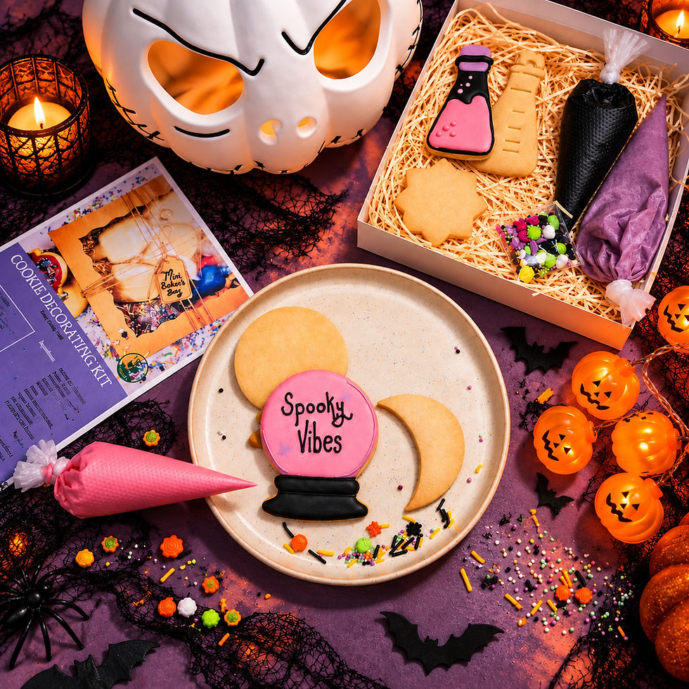 Halloween biscuit decorating set for a spooky night at home