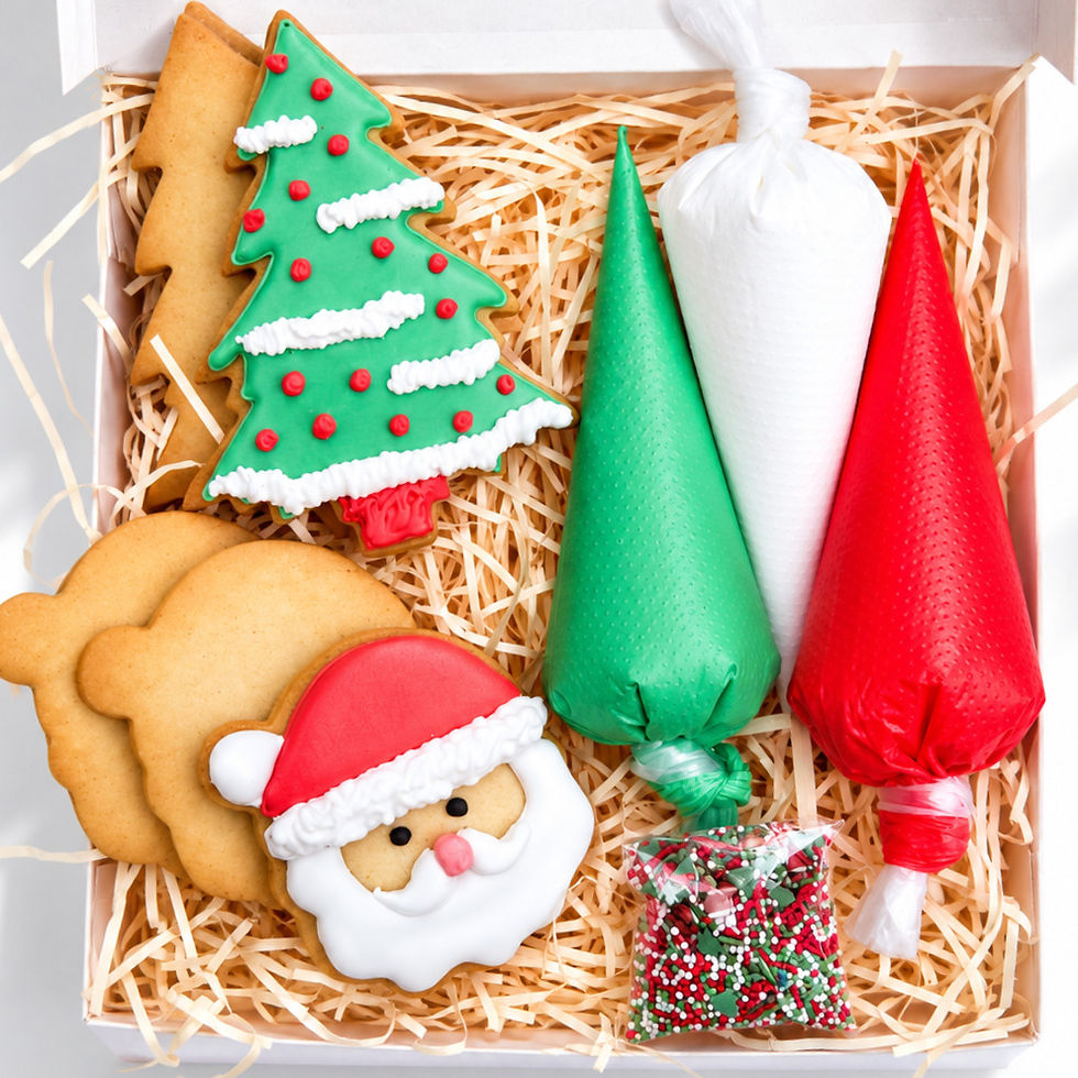 Christmas biscuit decorating kit for a Christmas playdate