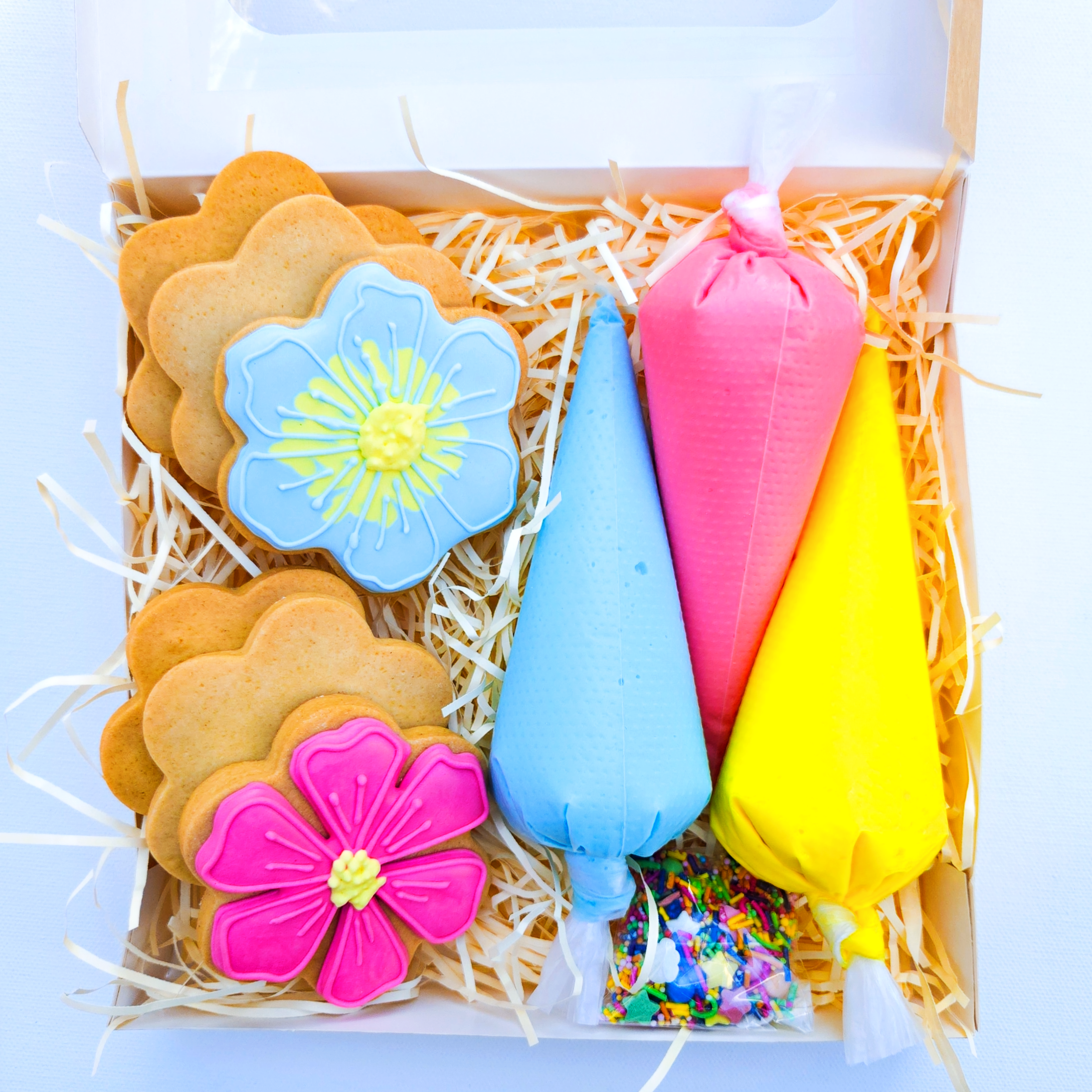 birthday cookie kit with biscuits to decorate and sprinkles