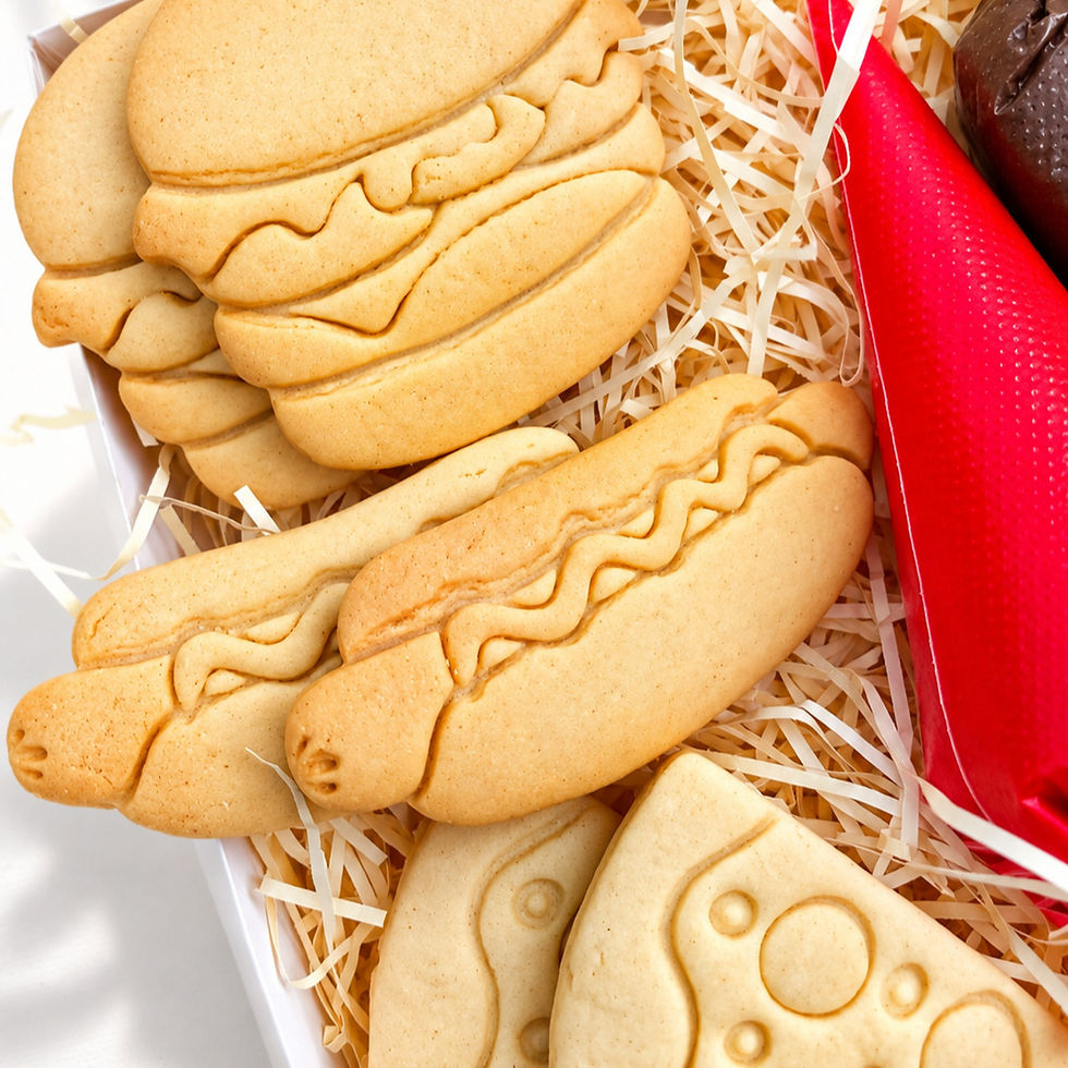 Pretend food cookie decorating kit for children