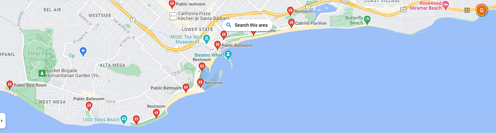 santa barbara public restroom map guide
