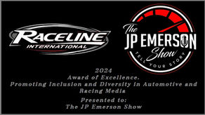 Raceline International Honors JP Emerson with 2024 Award of Excellence for Inclusion and Diversity in Automotive and Racing Media