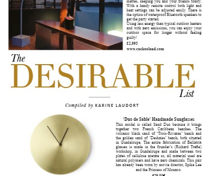 'Desirable List' Lifestyle Trends for Style of the City Magazine