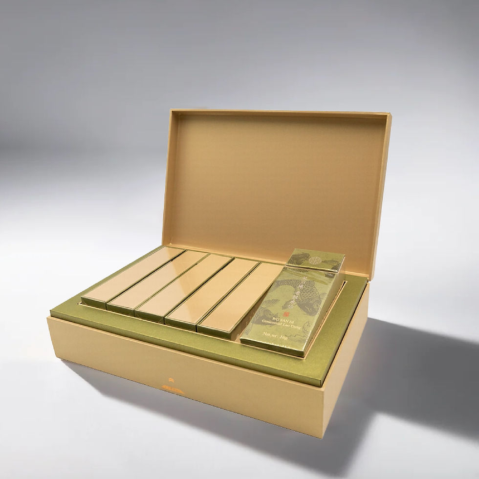 Tea Story gift box internal packaging, containing six individual tea boxes, each with two servings.