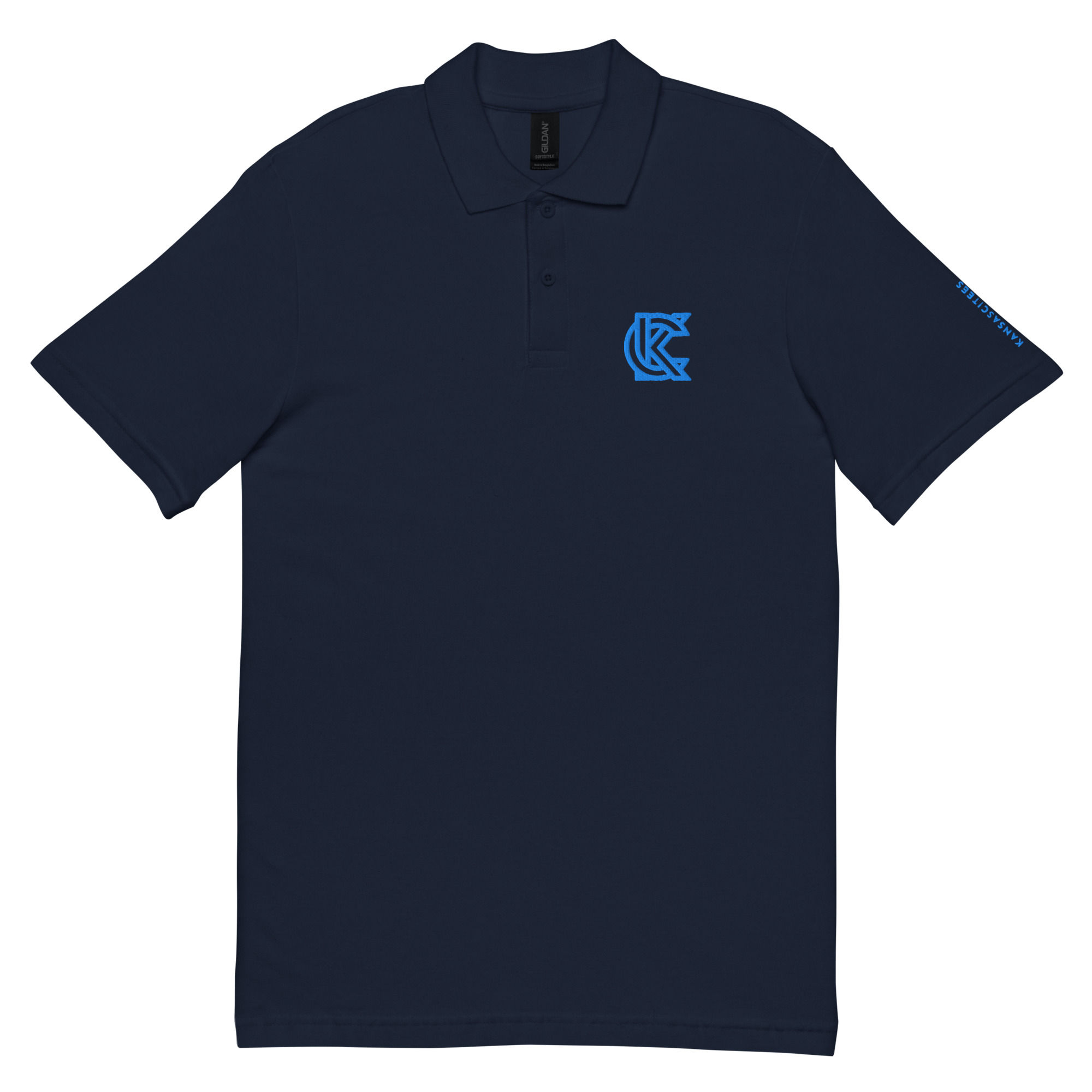 Kansas City Blue Monogram Polo