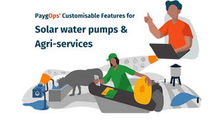How can PaygOps Customisable Features support solar water pumps and agri-services distributors?