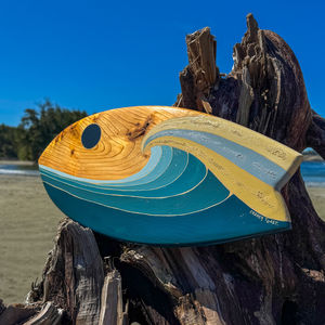 Black Hole Sun - Decorative Wooden Surfboard - Wall Art